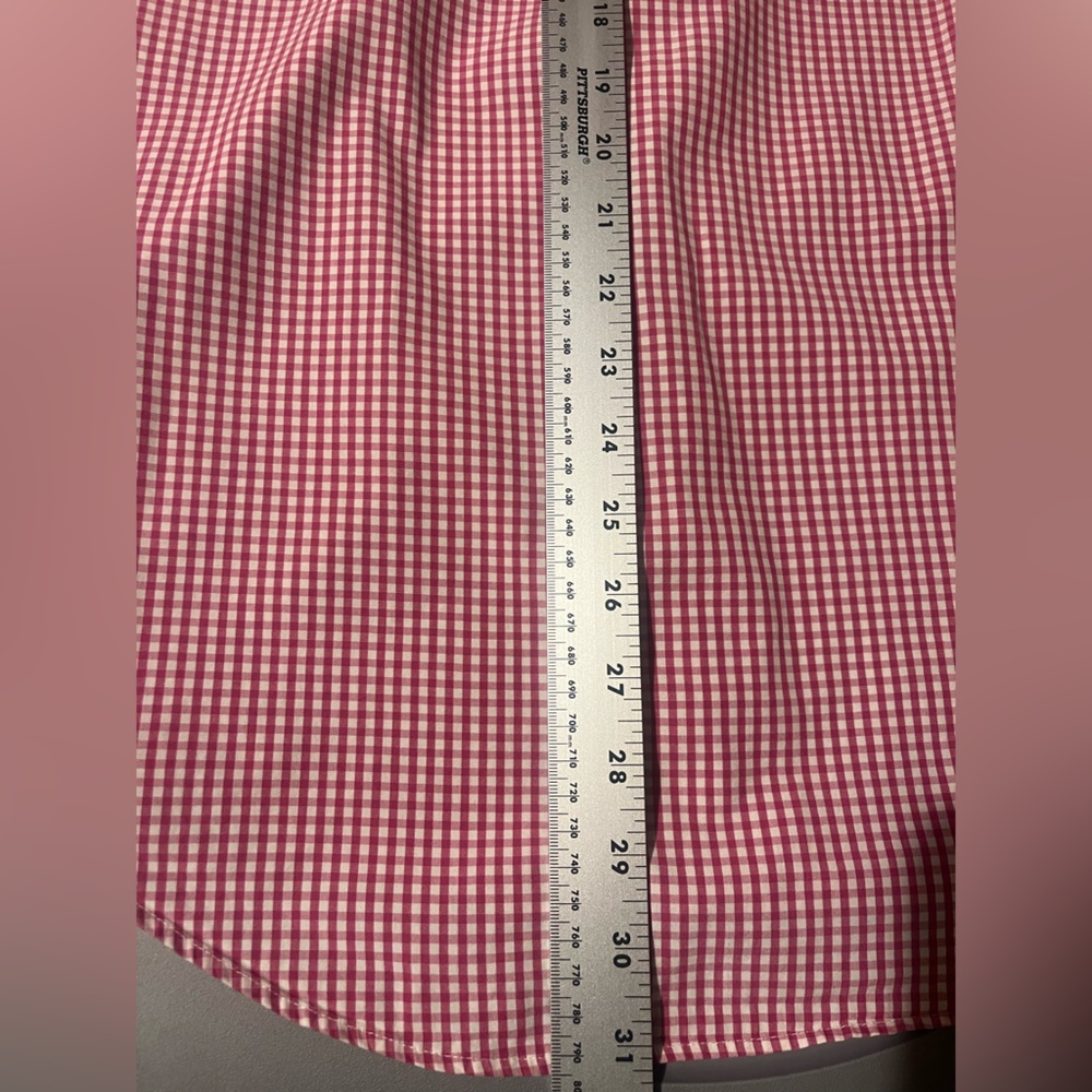 Lands End Red and White Gingham Casual Button Down Shirt Men's 15/33 - Picture 12 of 12